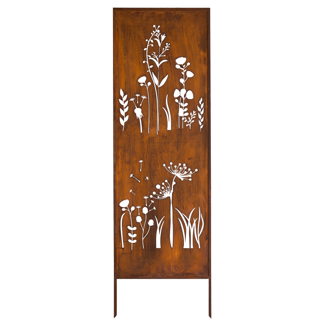 Sichtschutz Gartenpaneel Metall – Motiv Wilde Wiese, 160 × 50 cm