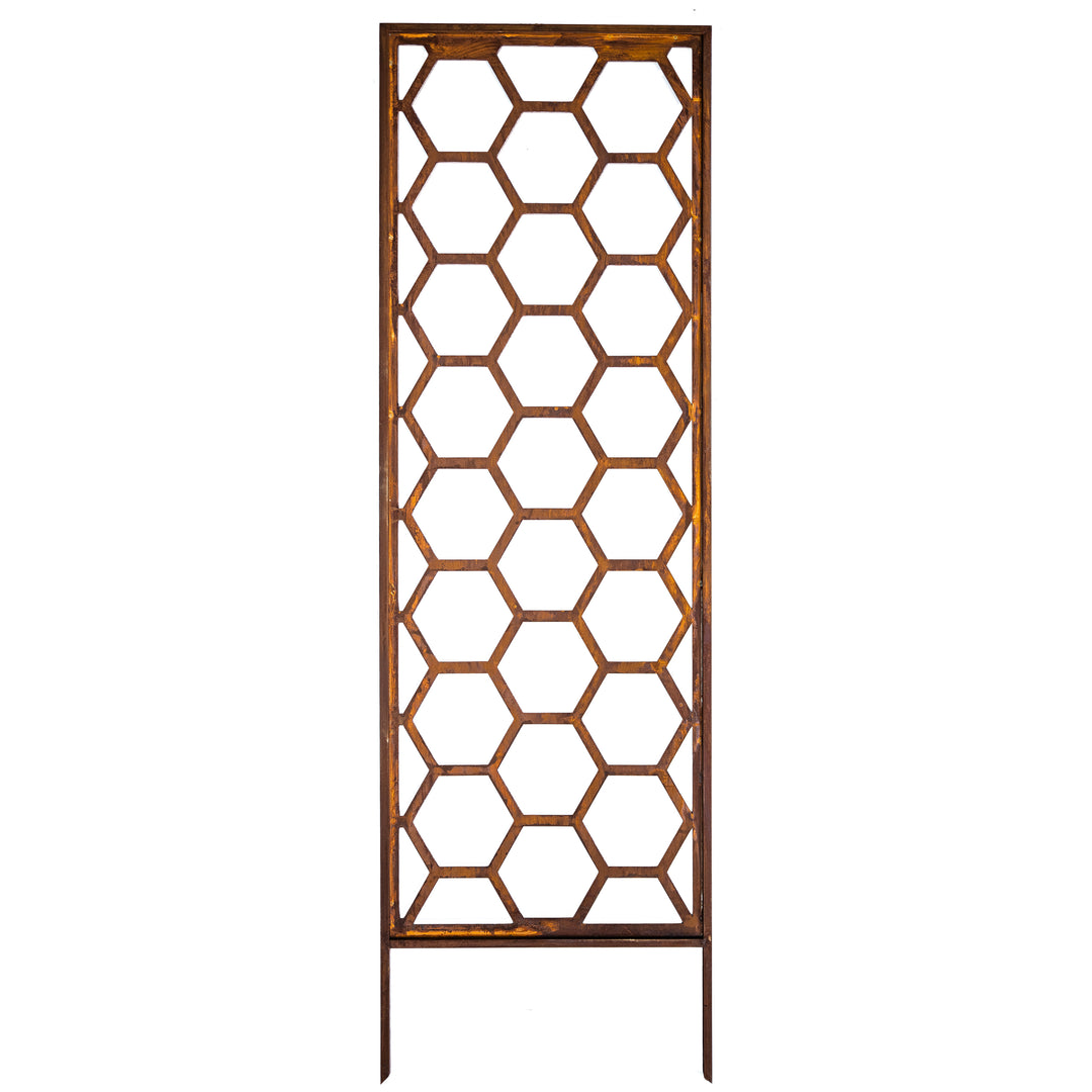 Sichtschutz Gartenpaneel Metall – Motiv Wabenmuster, 160 × 50 cm