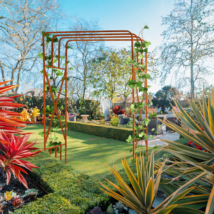 Rosenbogen Pergola aus Metall – Rankhilfe für Garten, 220 cm