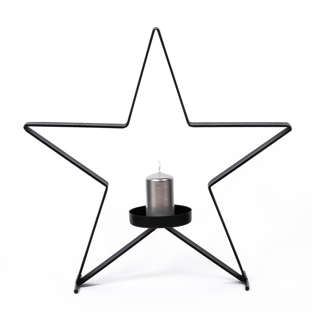 Metallkerzenhalter in Sternform, 51 cm