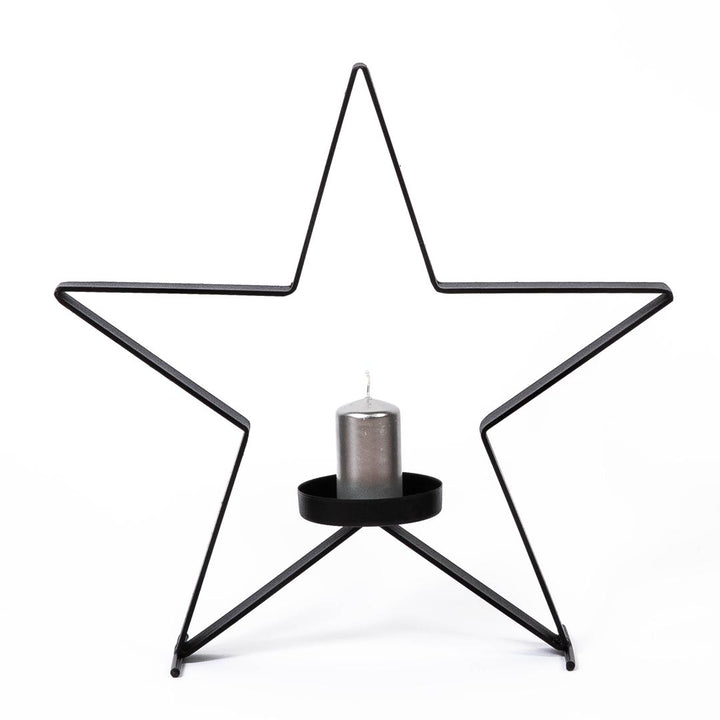Metallkerzenhalter in Sternform, 51 cm