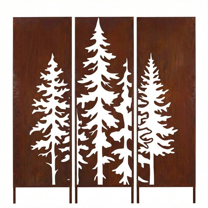 Sichtschutz Gartenpaneel Metall – Motiv Baum, 160 × 50 cm