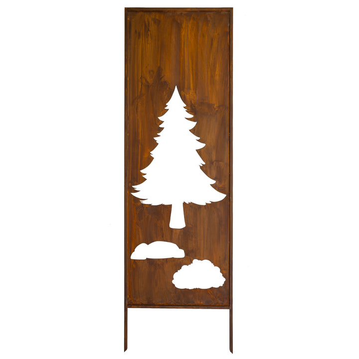 Sichtschutz Gartenpaneel Metall – Motiv Kieferbaum, 160 × 50 cm