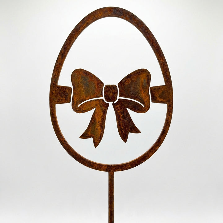 Edelrost Osterdeko Osterei mit Schleife 20 × 6 × 1 cm, 1 cm