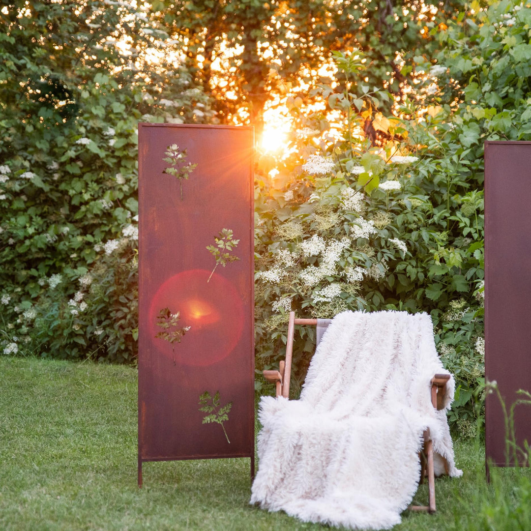 Sichtschutz Gartenpaneel Metall – Motiv Durchbrochenes Muster, 160 × 50 cm