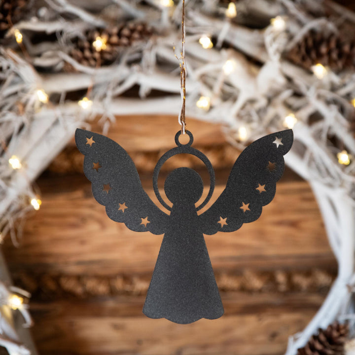 Engel mit Sternen aus Metall – Weihnachtsdekoration