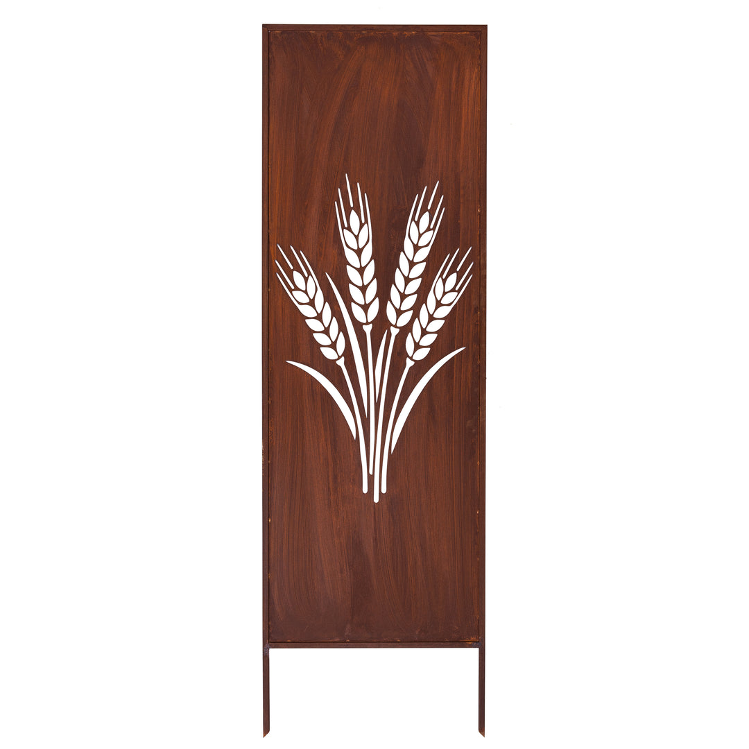 Sichtschutz Gartenpaneel Metall – Motiv Getreideähren, 160 × 50 cm