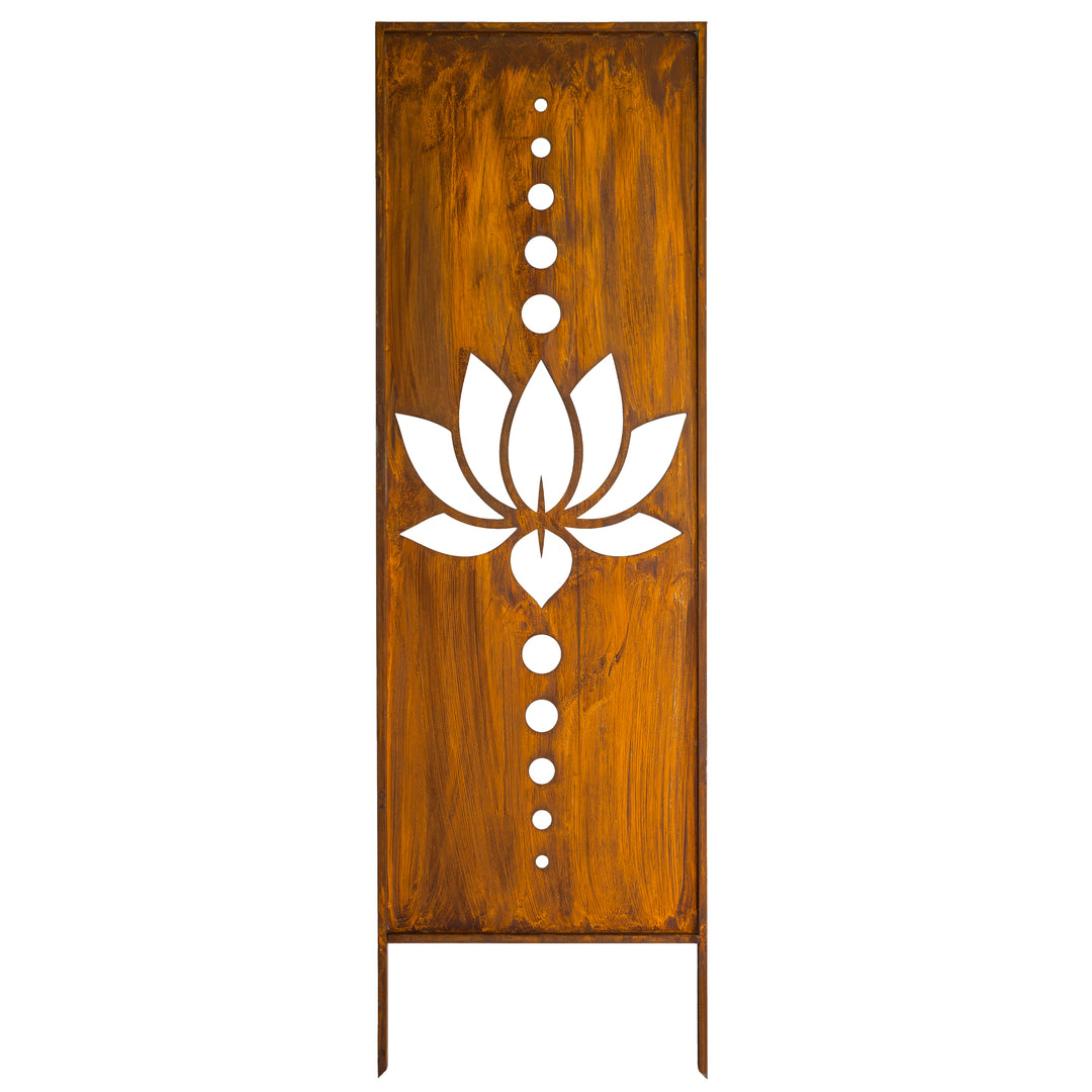 Sichtschutz Gartenpaneel Metall – Motiv Lotus, 160 × 50 cm