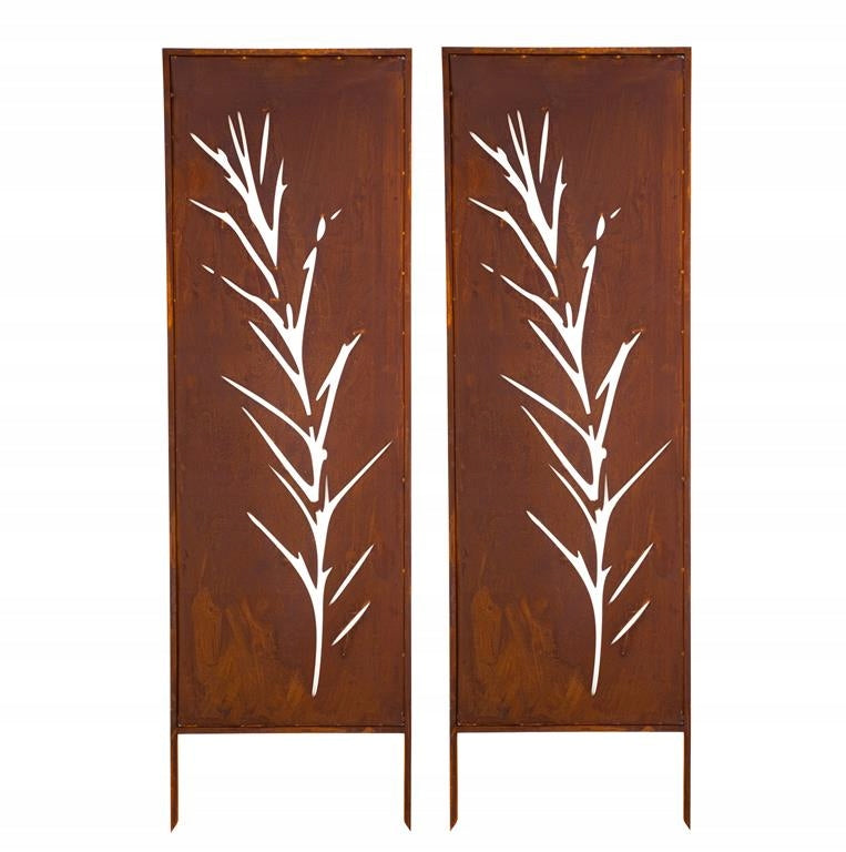 Sichtschutz Gartenpaneel Metall – Motiv Gras, 160 × 50 cm