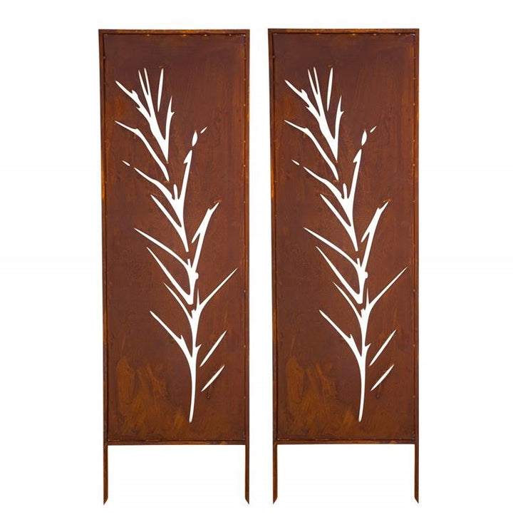 Sichtschutz Gartenpaneel Metall – Motiv Gras, 160 × 50 cm