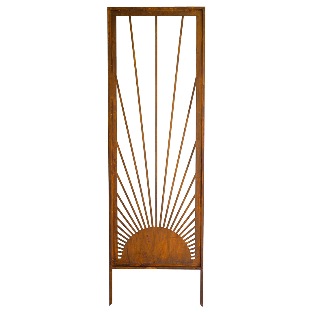 Sichtschutz Gartenpaneel Metall – Motiv Sonnenaufgang, 160 × 50 cm