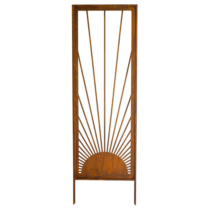 Sichtschutz Gartenpaneel Metall – Motiv Sonnenaufgang, 160 × 50 cm