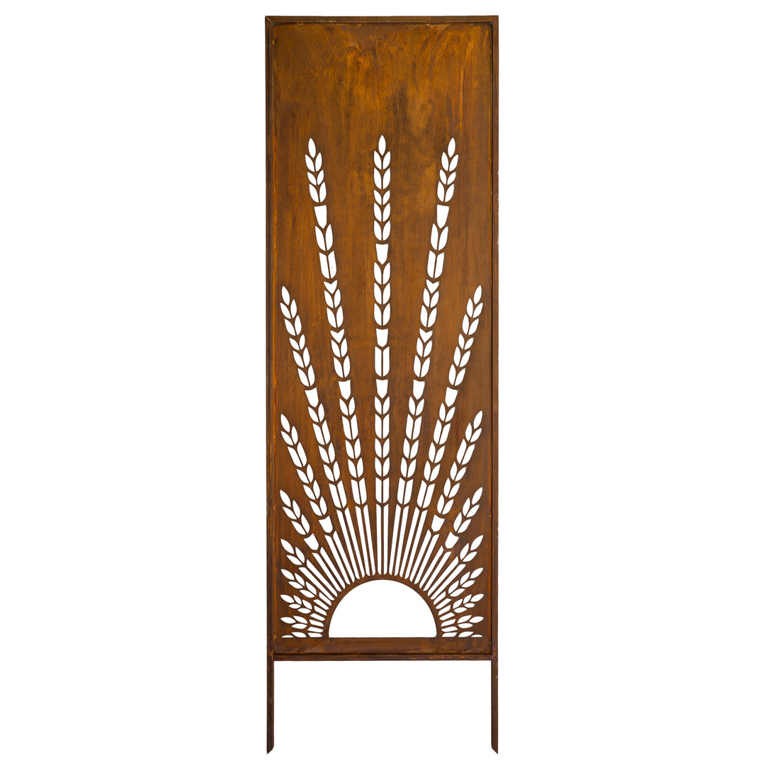 Sichtschutz Gartenpaneel Metall – Motiv Ähren, 160 × 50 cm