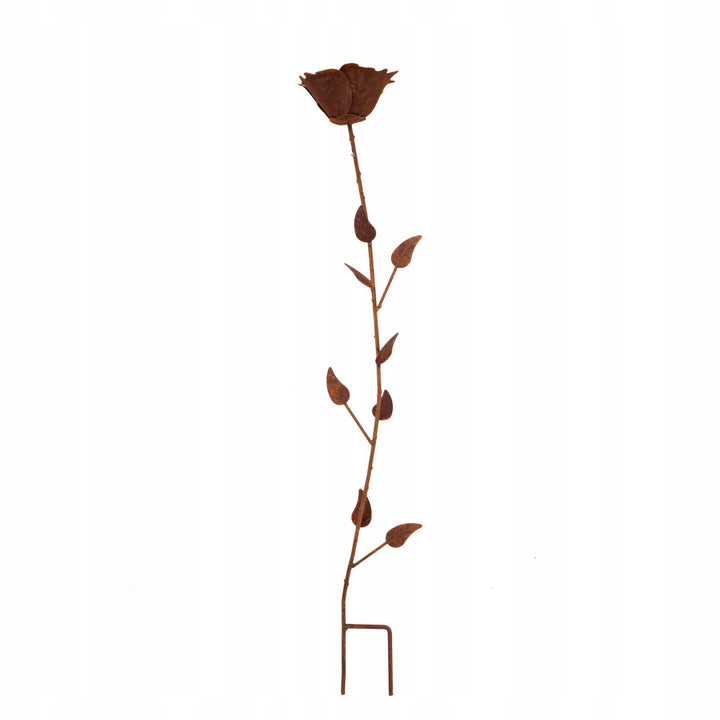 Edelrost Gartenstecker Blume – Gartendeko aus Metall
