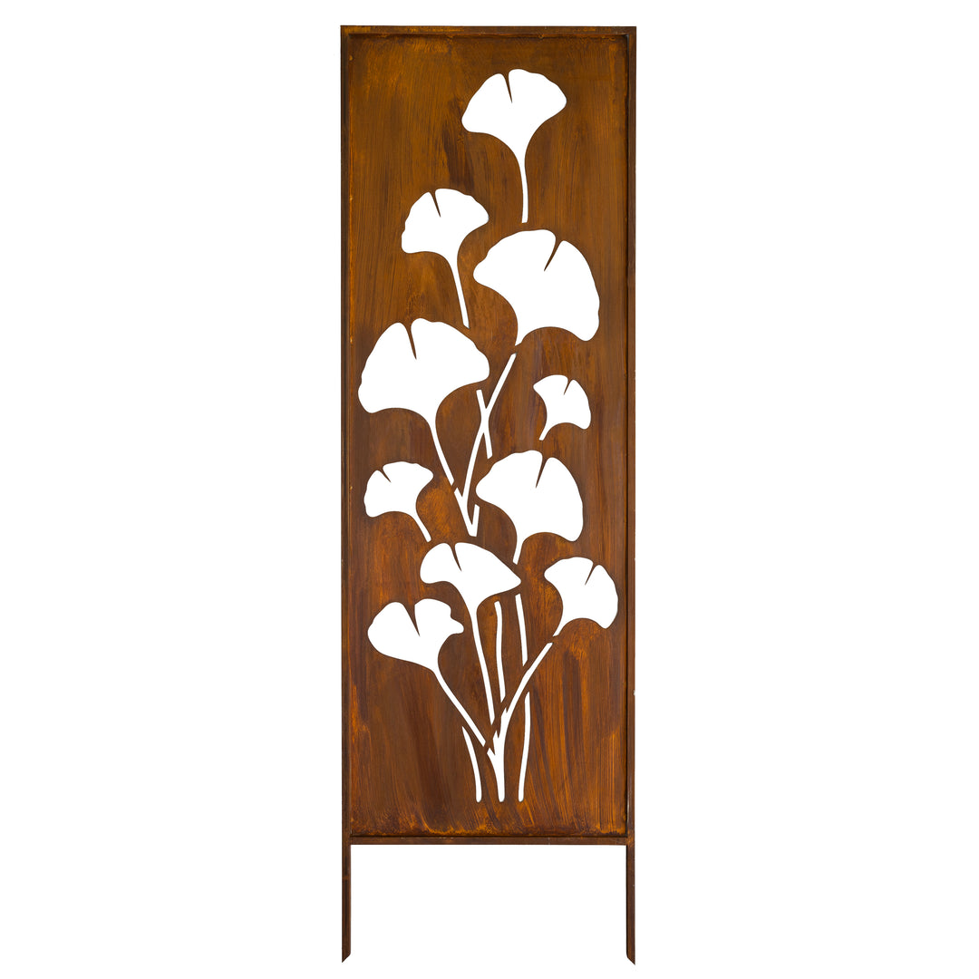 Sichtschutz Gartenpaneel Metall – Motiv Ginkgo, 160 × 50 cm