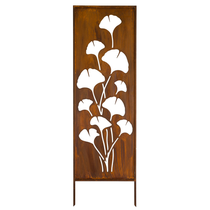 Sichtschutz Gartenpaneel Metall – Motiv Ginkgo, 160 × 50 cm