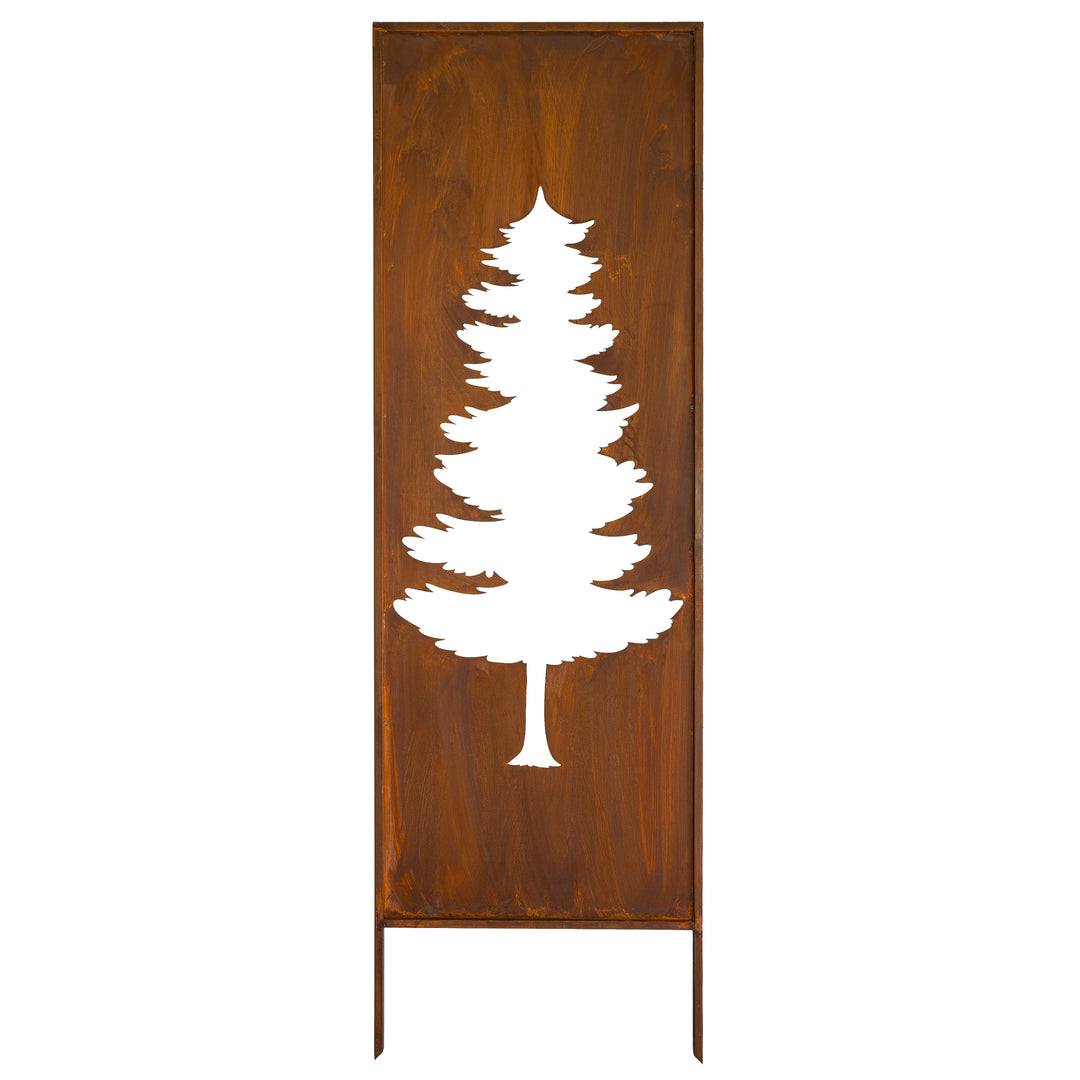 Sichtschutz Gartenpaneel Metall – Motiv Waldtanne, 160 × 50 cm