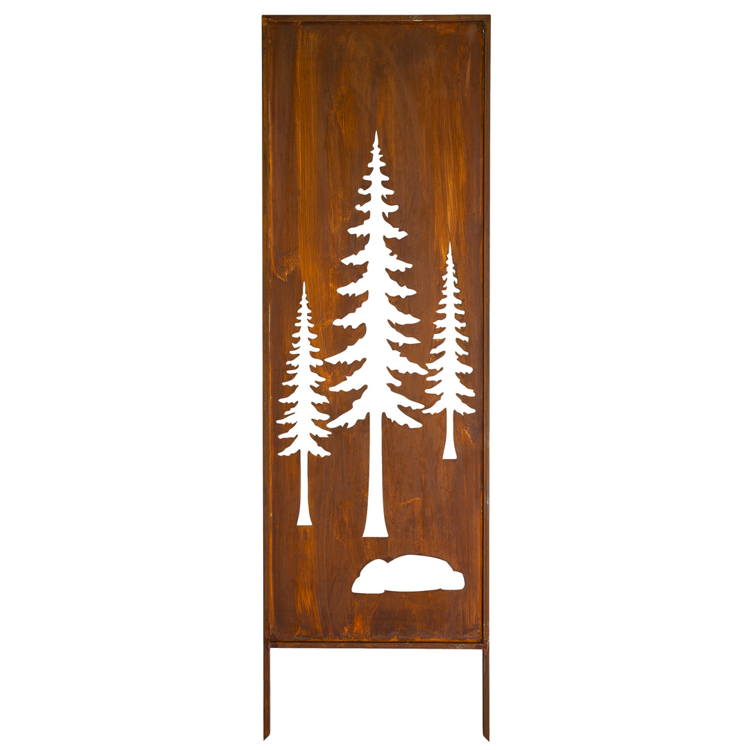 Sichtschutz Gartenpaneel Metall – Motiv Waldidylle, 160 × 50 cm