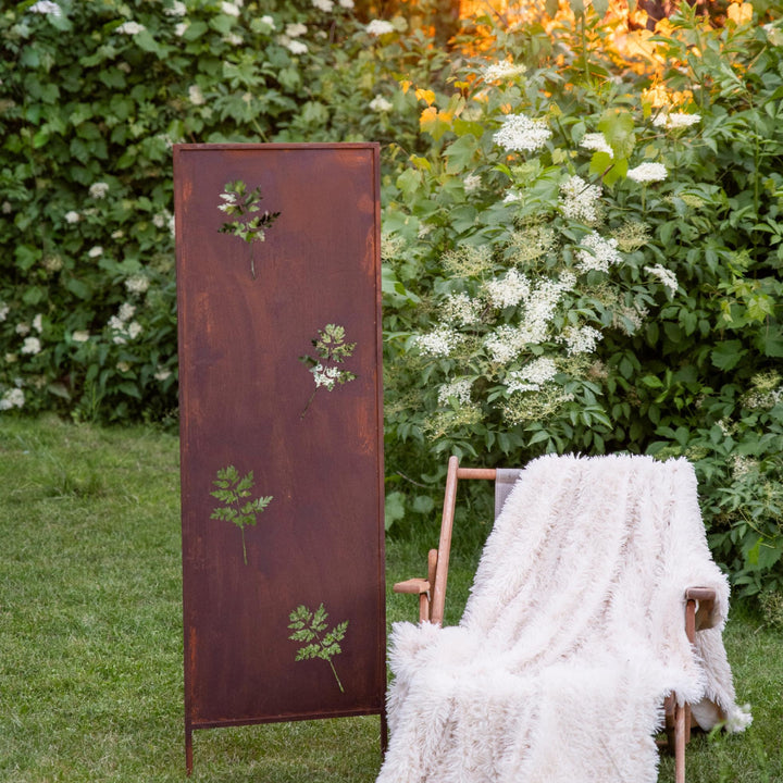 Sichtschutz Gartenpaneel Metall – Motiv Durchbrochenes Muster, 160 × 50 cm