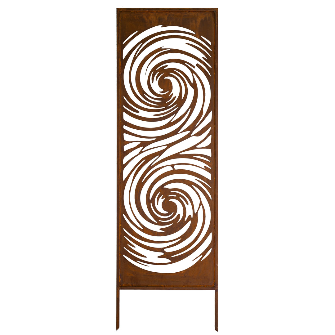 Sichtschutz Gartenpaneel Metall – Motiv Meereswirbel, 160 × 50 cm