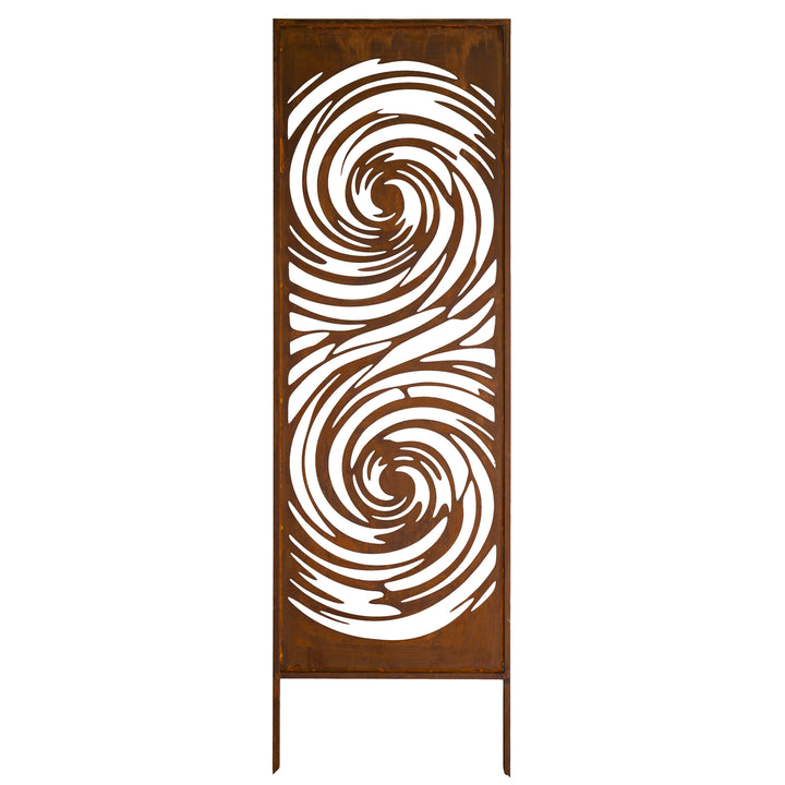 Sichtschutz Gartenpaneel Metall – Motiv Meereswirbel, 160 × 50 cm