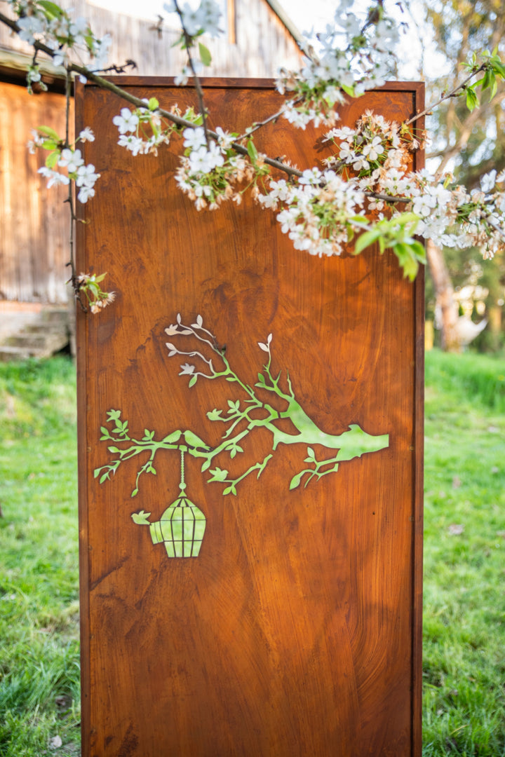 Sichtschutz Gartenpaneel Metall – Motiv Durchbrochenes Muster, 160 × 50 cm