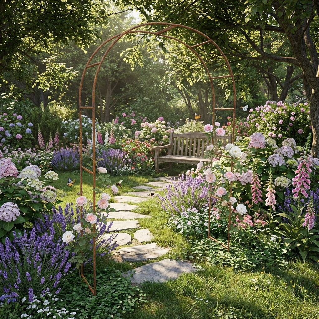 Metall Gartenbogen 240 × 150 cm Rostoptik
