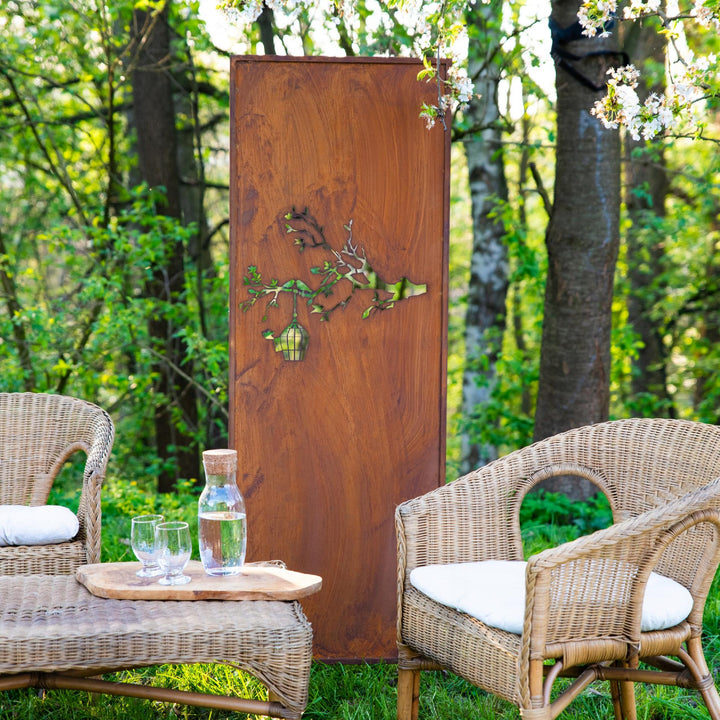 Sichtschutz Gartenpaneel Metall – Motiv Durchbrochenes Muster, 160 × 50 cm