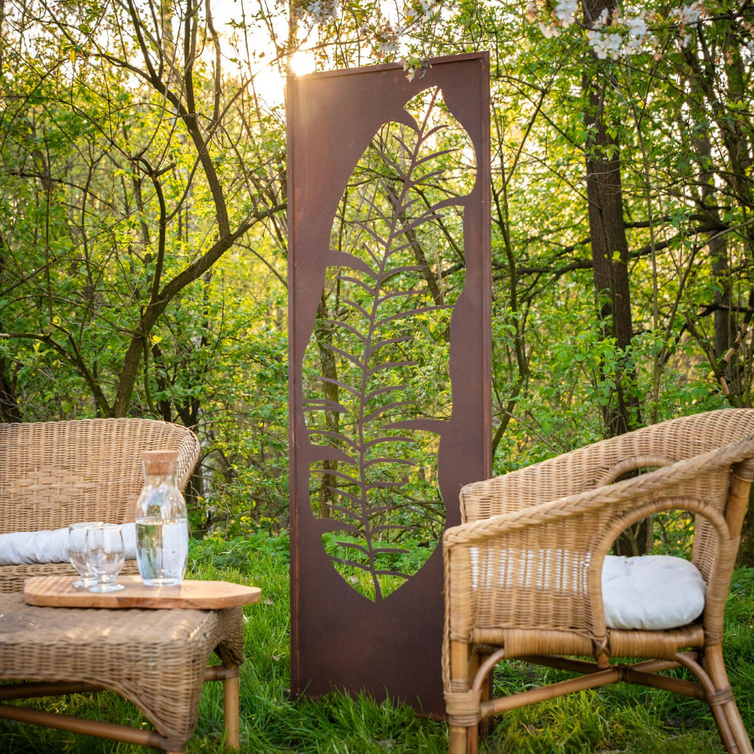 Sichtschutz Gartenpaneel Metall – Motiv Durchbrochenes Muster, 160 × 50 cm