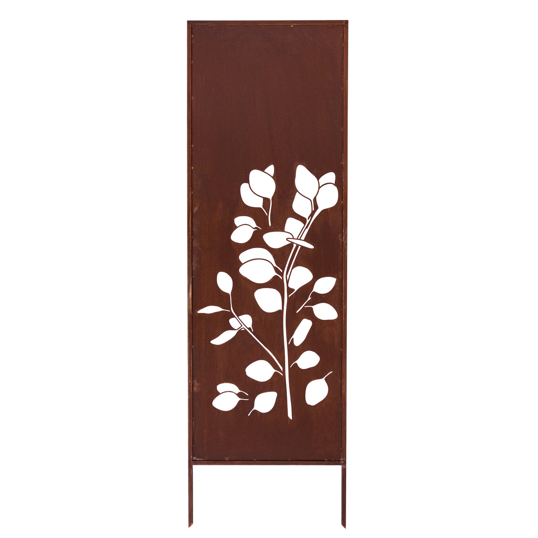Sichtschutz Gartenpaneel Metall – Motiv Eukalyptus, 160 × 50 cm