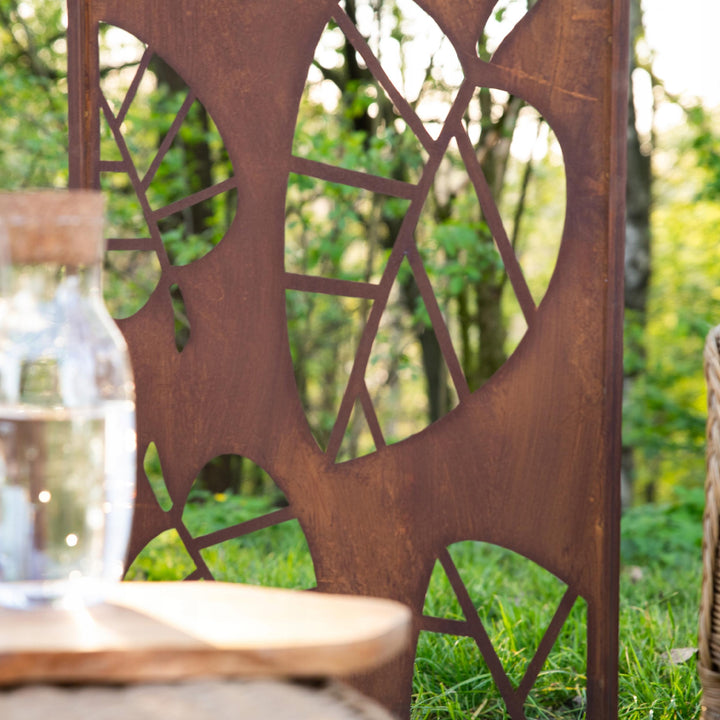 Sichtschutz Gartenpaneel Metall – Motiv Blätter, 160 × 50 cm