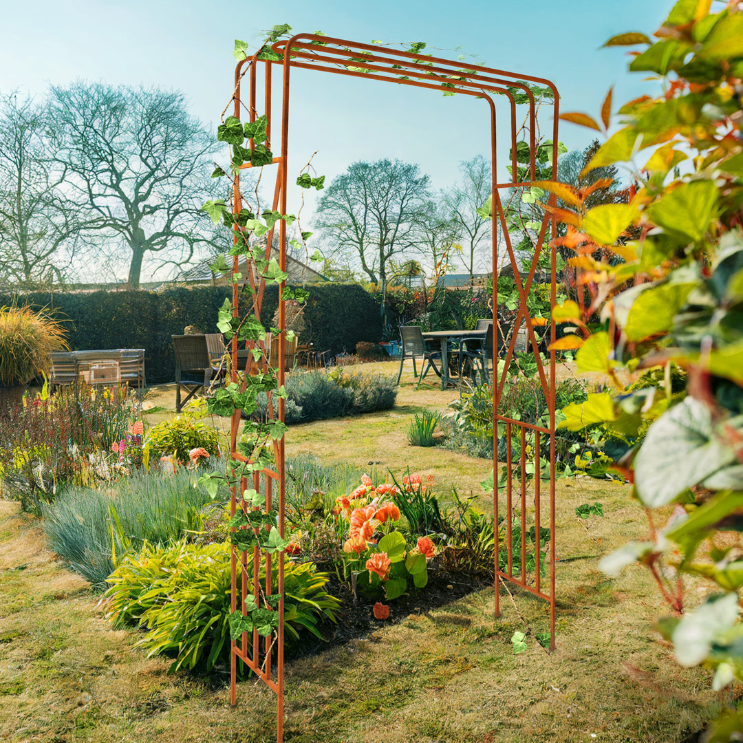 Rosenbogen Pergola aus Metall – Rankhilfe für Garten, 220 cm