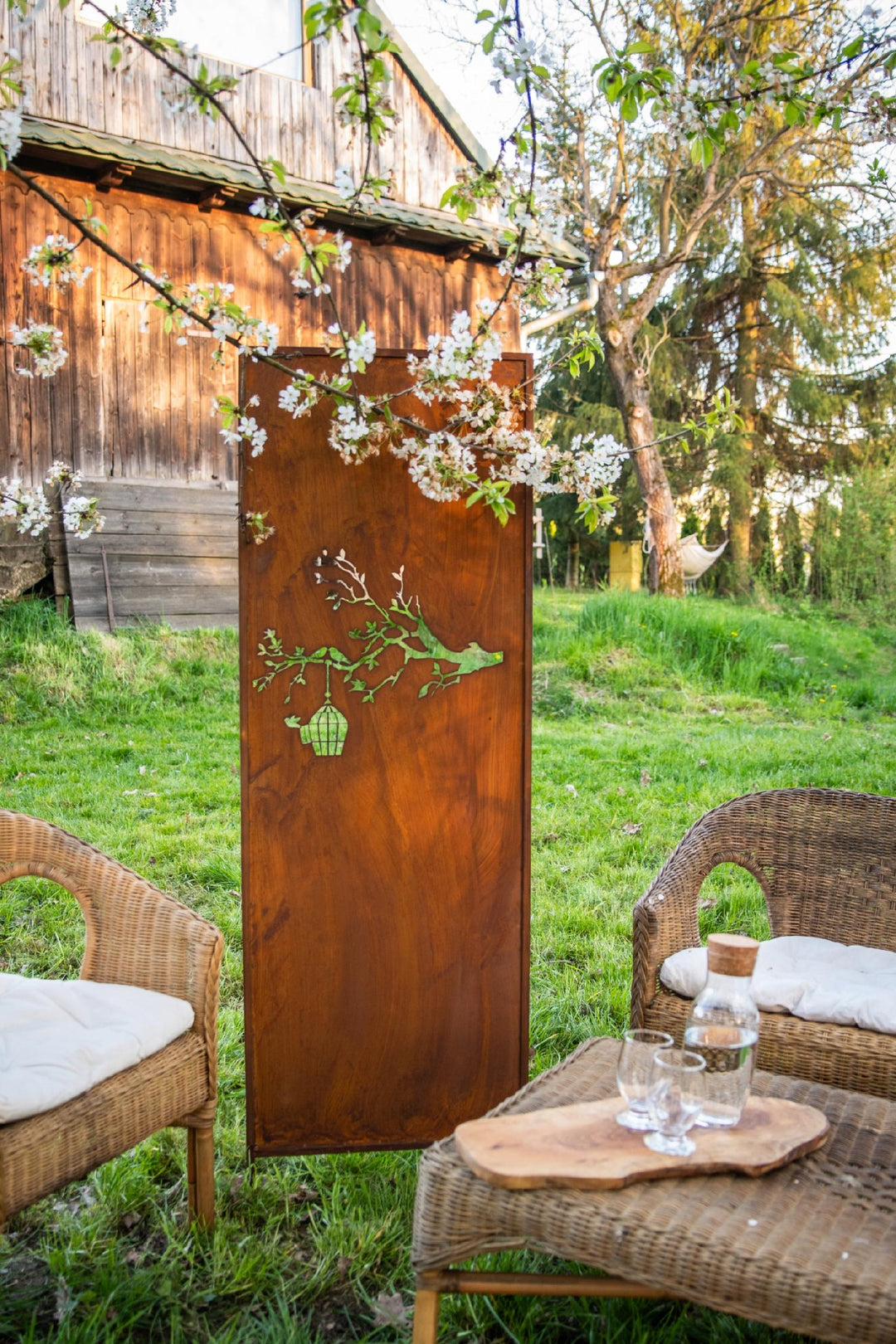 Sichtschutz Gartenpaneel Metall – Motiv Durchbrochenes Muster, 160 × 50 cm