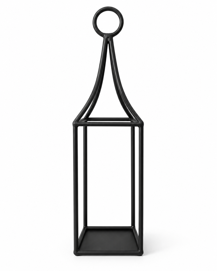 Black Metal Lantern – Candle Lantern for Indoor & Outdoor Use