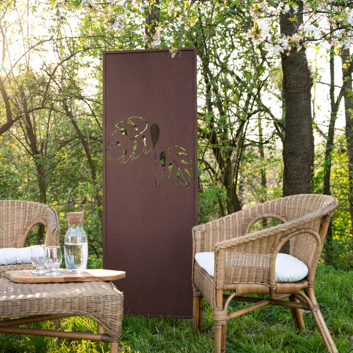 Sichtschutz Gartenpaneel Metall – Motiv Durchbrochenes Muster, 160 × 50 cm
