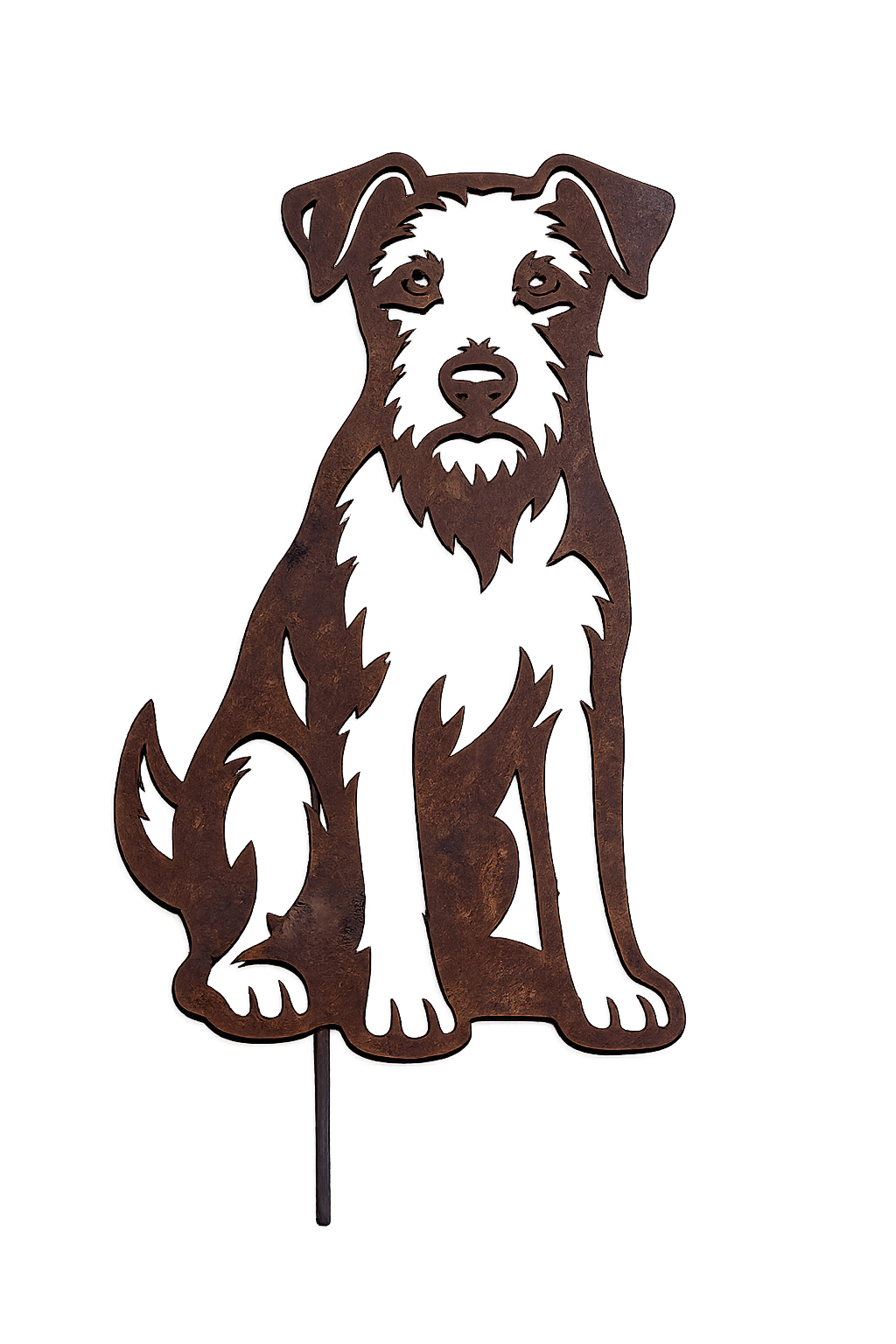 Edelrost Gartenstecker Parson Russel Terrier – Hundesilhouette aus Metall 45 cm
