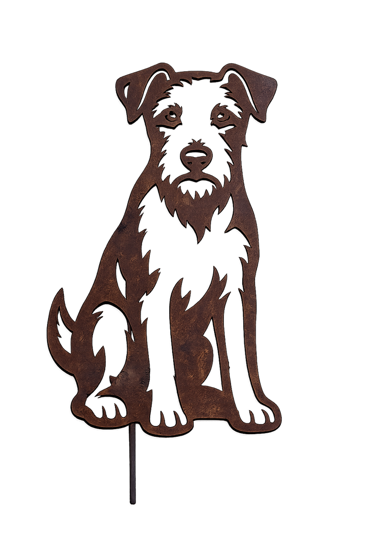 Edelrost Gartenstecker Parson Russel Terrier – Hundesilhouette aus Metall 45 cm