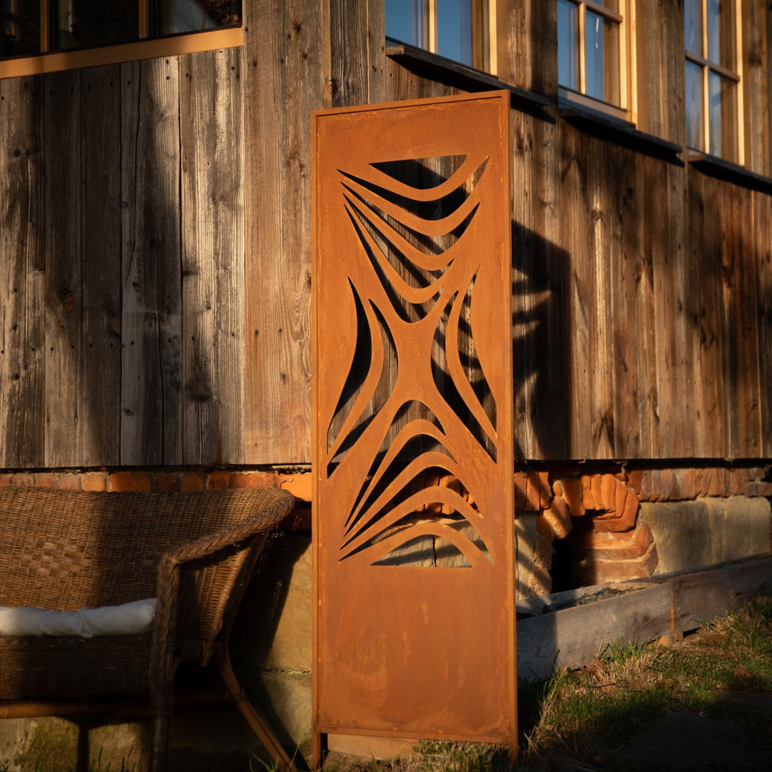 Sichtschutz Gartenpaneel Metall – Rostoptik, 160 cm
