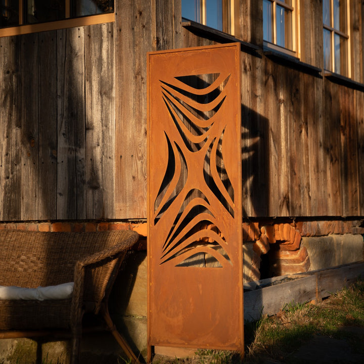 Sichtschutz Gartenpaneel Metall – Rostoptik, 160 cm