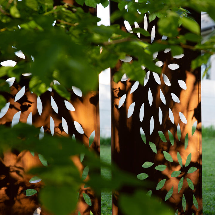 Sichtschutz Gartenpaneel Metall – Motiv Azur, 180 × 50 cm