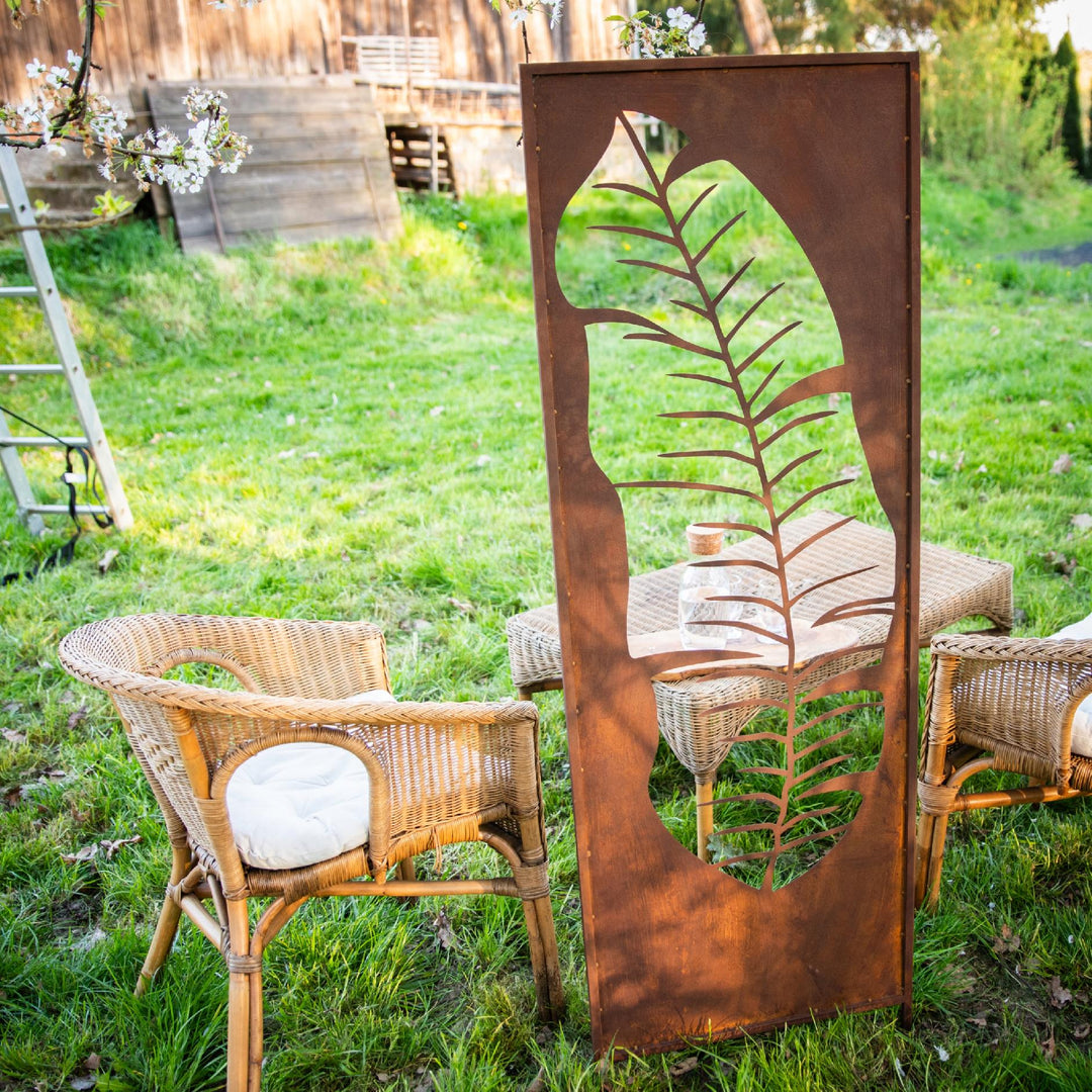Sichtschutz Gartenpaneel Metall – Motiv Durchbrochenes Muster, 160 × 50 cm