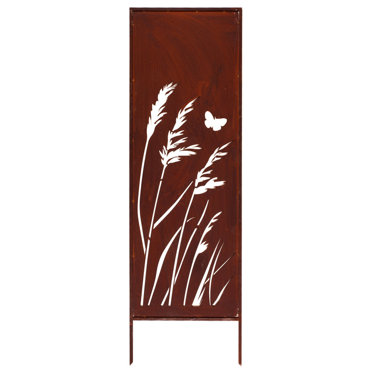 Sichtschutz Gartenpaneel Metall – Motiv Gras, 160 × 50 cm
