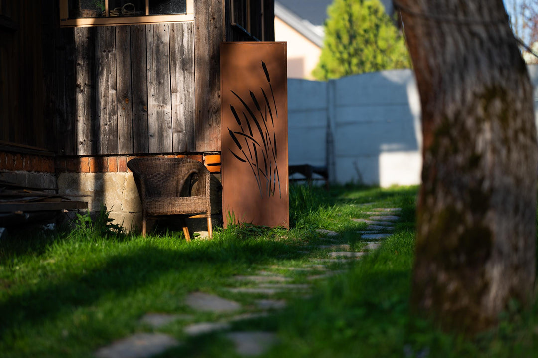 Sichtschutz Gartenpaneel Metall – Rostoptik, 160 × 50 cm