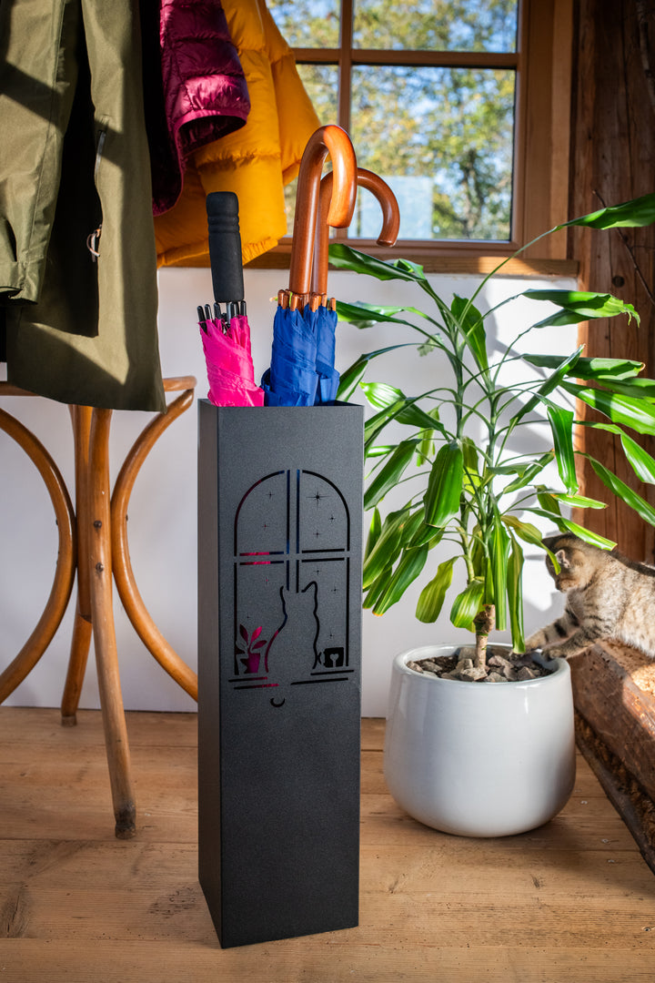 Metal Umbrella Stand – Umbrella Holder with Leaf Motif