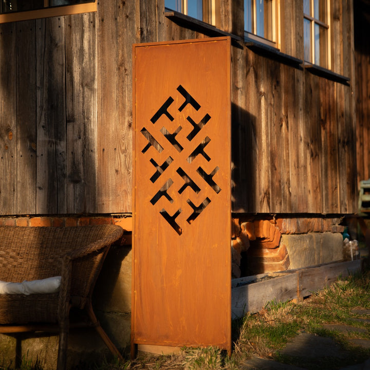 Sichtschutz Gartenpaneel Metall – Motiv Muster 4, 160 × 50 cm