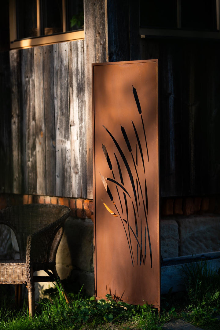 Sichtschutz Gartenpaneel Metall – Rostoptik, 160 × 50 cm