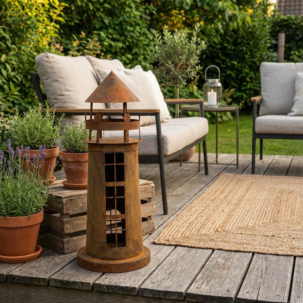 Leuchtturm Gartendekoration 50 cm, 50 cm