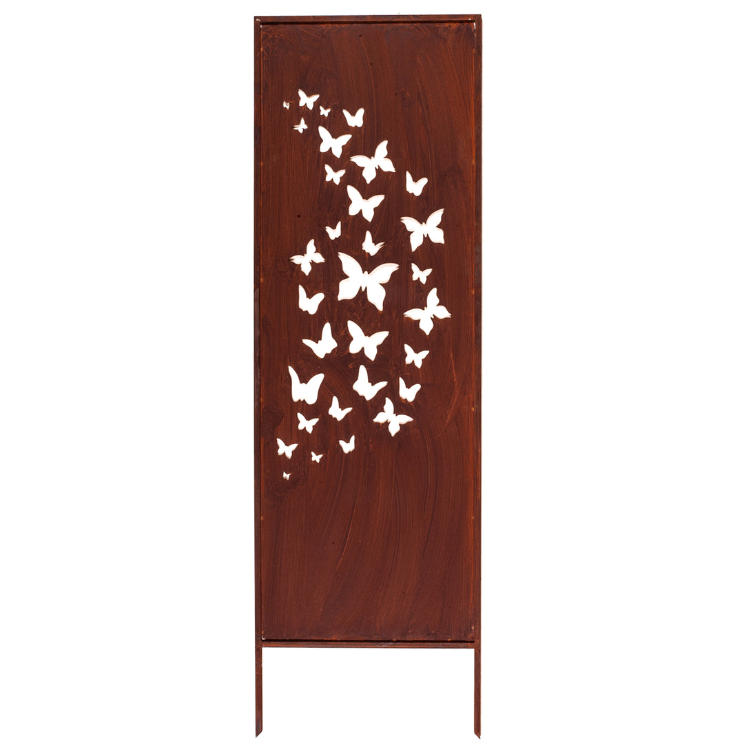 Sichtschutz Gartenpaneel Metall – Motiv Schmetterlinge, 160 × 50 cm