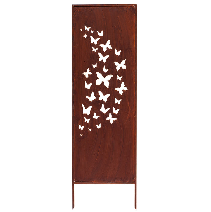 Sichtschutz Gartenpaneel Metall – Motiv Schmetterlinge, 160 × 50 cm