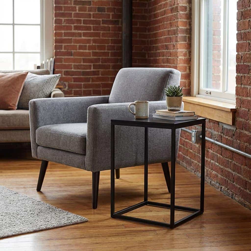 Beistelltisch Schwarz aus Stahl – minimalistischer Metalltisch